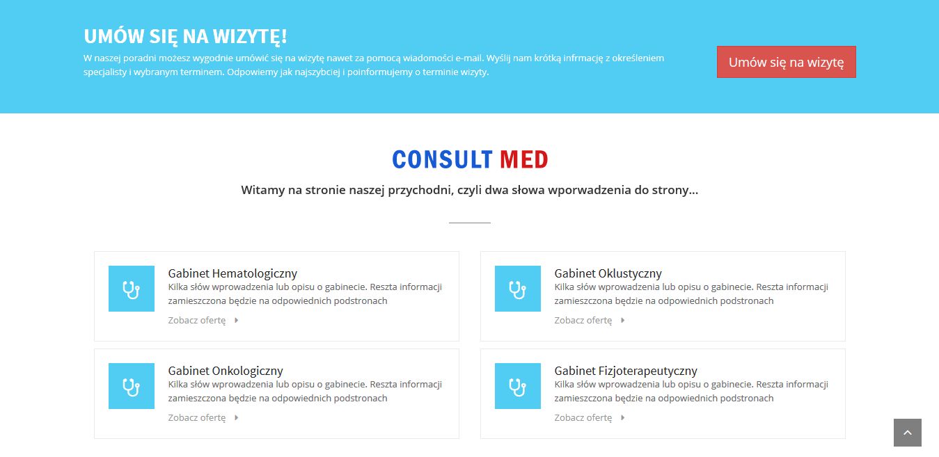projekt strony internetowej dla firmy Consult-Med