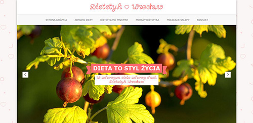 projekt strony internetowej dla Poradni Dietetycznej z Wrocławia