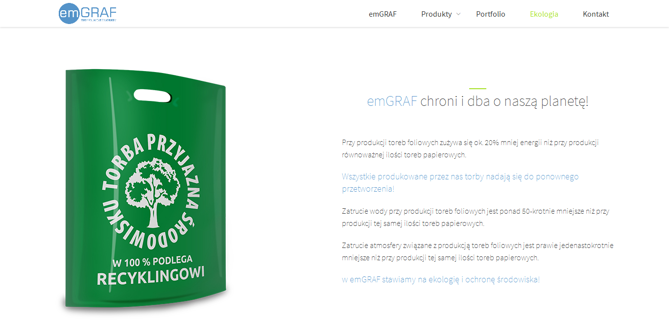 projekt strony internetowej dla firmy emGRAF