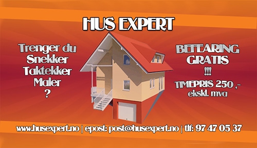 projekt wizytówki firmowej dla firmy HUS EXPERT