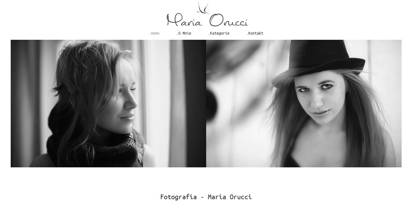 projekt strony internetowej dla fotografa Marii Orucci