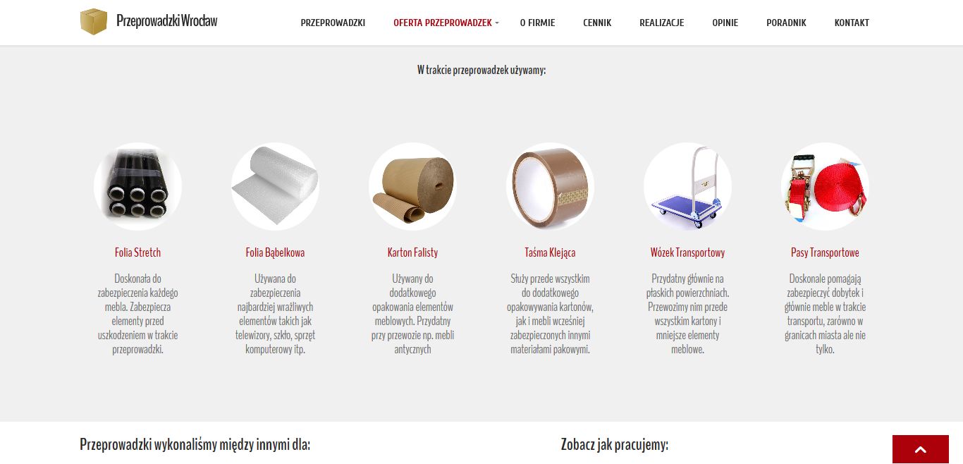 projekt strony internetowej dla firmy przeprowadzkowej - ProMove z Wrocławia.