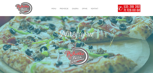 projekt strony internetowej dla Pychotto Pizza & Restaurant