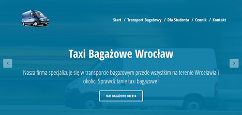 projekt strony internetowej dla firmy transportowej Taxi Bagażowe