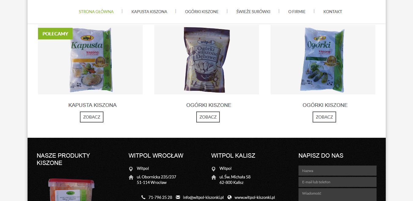 projekt strony internetowej dla firmy PPHU Witpol