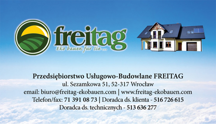 kolejny projekt wizytówki firmowej dla firmy Freitag Ekobauen