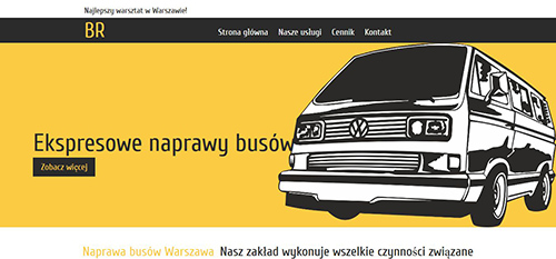 projekt strony internetowej dla warsztatu Naprawa Busów BR